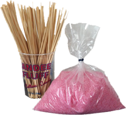 Suikerspin Combinatiepakket - Gekleurde Mix voor 125 suikerspinnen (incl. stokjes)